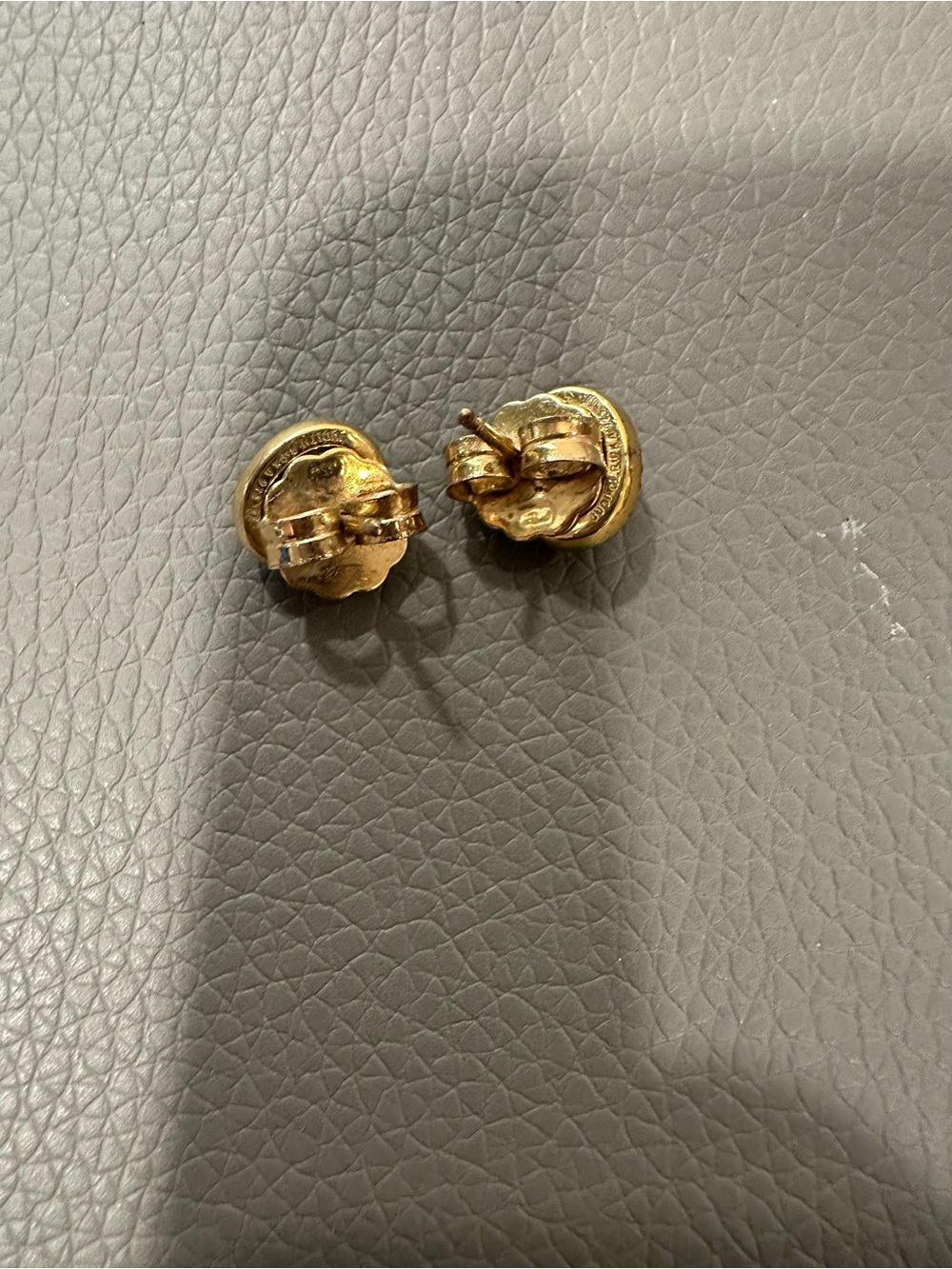 Judith Ripka Gold-Tone Stud Earrings with Champagne Stones-vintage looking - Picture 4 of 6